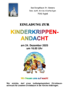 Einladung zur Kinderkrippenandacht